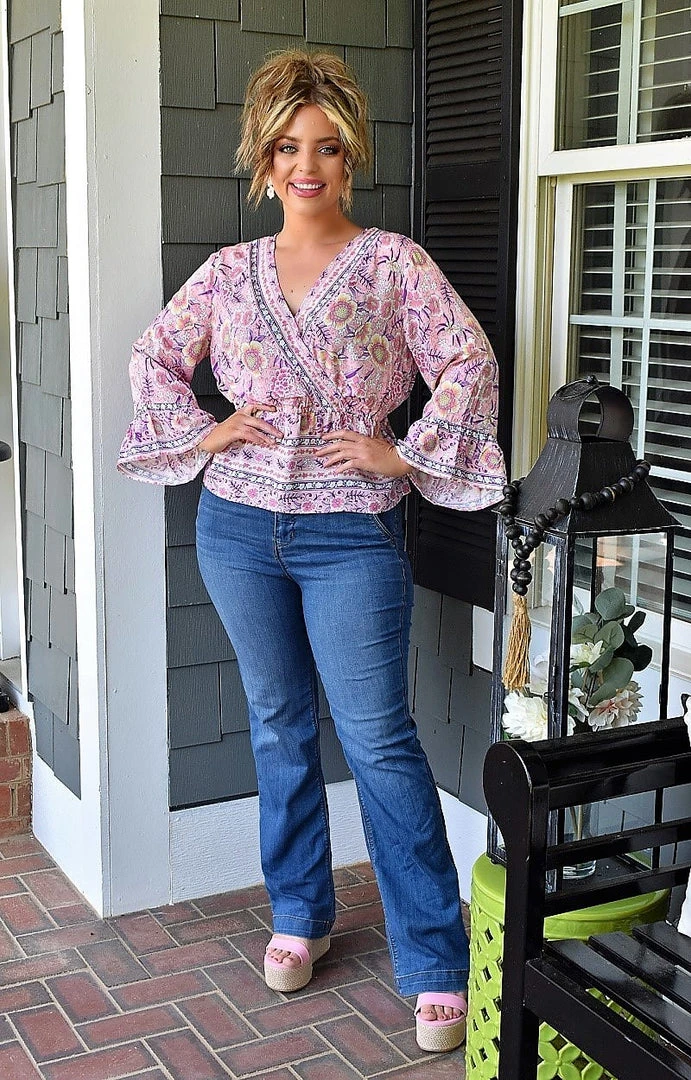 White Birch - T23564XL - 52222 By The Book Floral Top - Pink