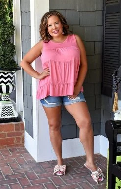 Heimish - BL-ET6648S - 4122 The Girl For You Top - Pink TOPS