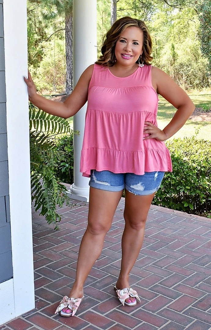 Heimish - BL-ET6648S - 4122 The Girl For You Top - Pink TOPS