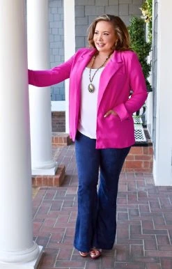 TCEC - CJ6268 - 1622 Willing To Work Blazer - Magenta TOPS