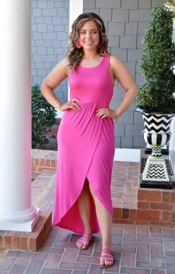 Heimish - BL-SD1012S - 21322 Trouble Free Life Maxi Dress - Fuchsia DRESSES