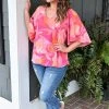 Andree - 18950-3 - 31622 TOPS Attract A Crowd Print Top - Hot Pink