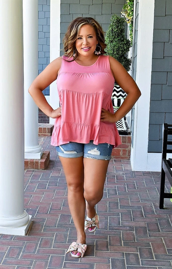 Heimish - BL-ET6648S - 4122 The Girl For You Top - Pink TOPS