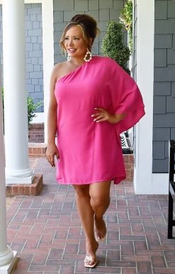 Andree - D10042-PP - 51022 Show Me Off Dress - Hot Pink DRESSES