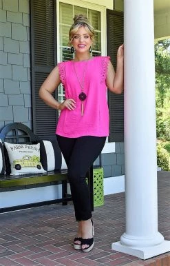 First Love - T10586 - 51422 Love Reunited Top - Hot Pink