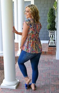 Hailey & Co - GST6681 - 7122 TOPS Daily Reminder Print Top - Multi