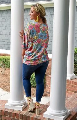 First Love - T11834 - 71222 Feeling The Love Floral Top - Multi TOPS