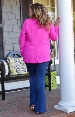 TCEC - CJ6268 - 1622 Willing To Work Blazer - Magenta TOPS