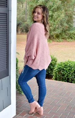 Andree - 15923-4 - 11722 TOPS Crush On You Oversized Sweater - Blush