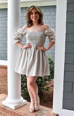 TCEC - CD02386 - 41822 Just Wondering Plaid Dress - Sage Casual Dresses