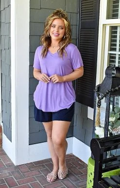 Heimish - BL-ST1644S - 4522 Back For You Top - Lavender TOPS