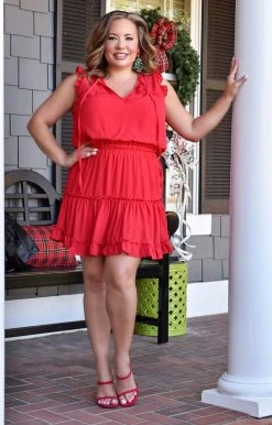 Adrienne - 2486S - 111621 Making Magic Dress - Red DRESSES