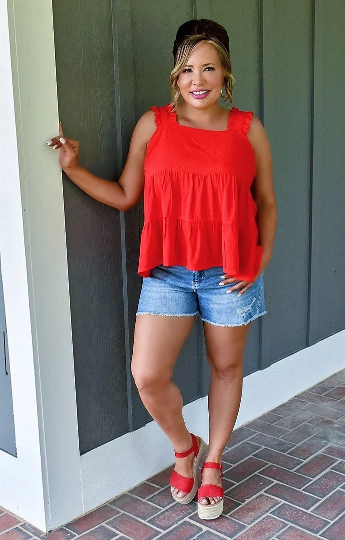 Andree - T10430-PP - 5622 TOPS Caught In A Moment Top - Red