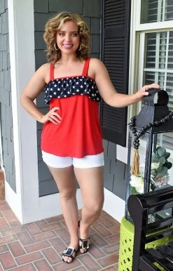 Heimish - ST2405-10 - 52822 American Beauty Print Top - Red