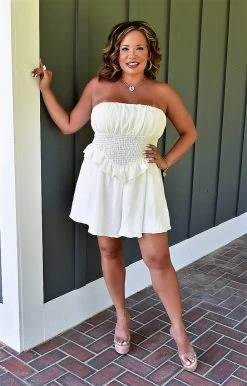 Do+Be - Y19973 - 62922 BOTTOMS Secret Crushes Romper - White