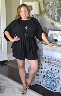 143 Story - IJM7452 - 82121 BOTTOMS Drawn To You Romper - Black