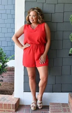 Vision - JP109 - 61322 She's Got The Look Romper - Red