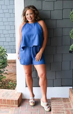 Vision - JP098PP - 61522 Want The Best Chambray Romper BOTTOMS