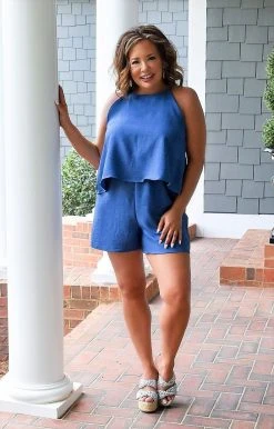 Vision - JP098PP - 61522 Want The Best Chambray Romper BOTTOMS