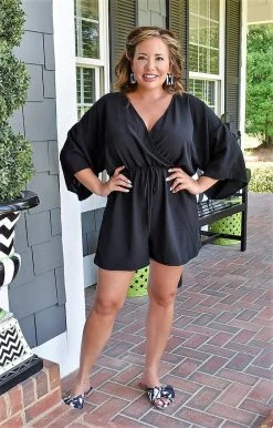 143 Story - JY1023B-PP - 62022 BOTTOMS No Regrets Romper - Black