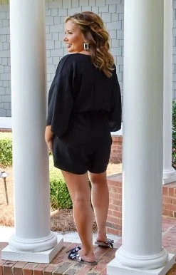 143 Story - JY1023B-PP - 62022 BOTTOMS No Regrets Romper - Black