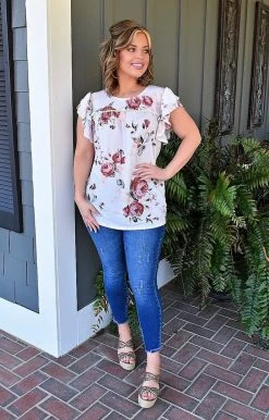 Heimish - BL-ET6109-20 - 3222 TOPS We Are Good Floral Top - Ivory