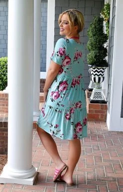 Heimish - ST1197-16 - 71322 Always My Favorite Floral Dress - Mint DRESSES