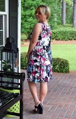 Heimish - BL-SD1268-12 - 71622 I'm Blushing Floral Dress- Navy/Multi