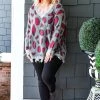Davi & Dani - PWT91274PER - 92220 Cut You Loose Leopard Print Sweater - Charcoal Sweaters