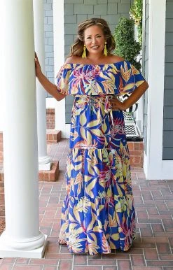 Flying Tomato - ID18721-PP - 7722 Sweet Like Summer Print Dress - Blue