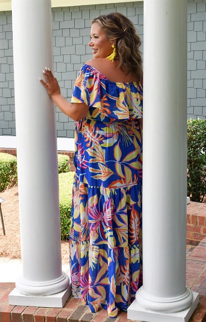 Flying Tomato - ID18721-PP - 7722 Sweet Like Summer Print Dress - Blue