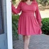 143 Story - IDM8042-PP - 3222 Whenever I'm With You Dress - Dark Rose DRESSES