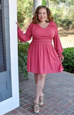 143 Story - IDM8042-PP - 3222 Whenever I'm With You Dress - Dark Rose DRESSES