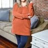 Heimish - BL-ST1335S - 121520 Burning Questions Sweater - Rust Sweaters