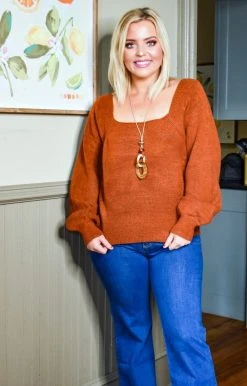 Cozy Casual - SK4468PPX - 91320 Always & Forever Sweater - Rust Sweaters