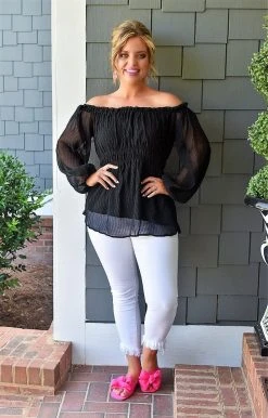 143 Story - ITM7761-PP - 6822 TOPS Think Of You Top - Black