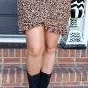 TCEC - CS3441 - 2222 Without Care Leopard Skirt - Brown BOTTOMS