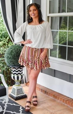 Main Strip - LP80433 - 8621 Wild Inside Striped Skort - Multi