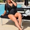 Unique Vintage - CZ151 - 33022 Secret Vacation One Piece Swimsuit - Black SWIMWEAR