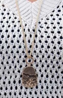 What's Hot - QNE1530SNAKE - 12921 Rule Breaker Snake Print Necklace Accessories