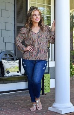 Adrienne - 2497AM - 4522 Clear Your Schedule Snake Print Top