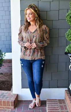 Adrienne - 2497AM - 4522 Clear Your Schedule Snake Print Top