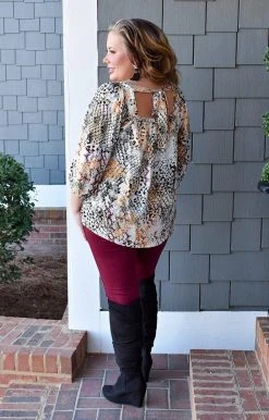 Andree - 18754-1 - 12022 Heart's Desire Snake Print Top