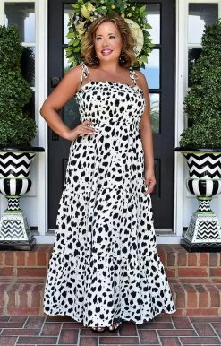 First Love - ID137 - 72522 Show Me Around Print Maxi Dress - Off White DRESSES