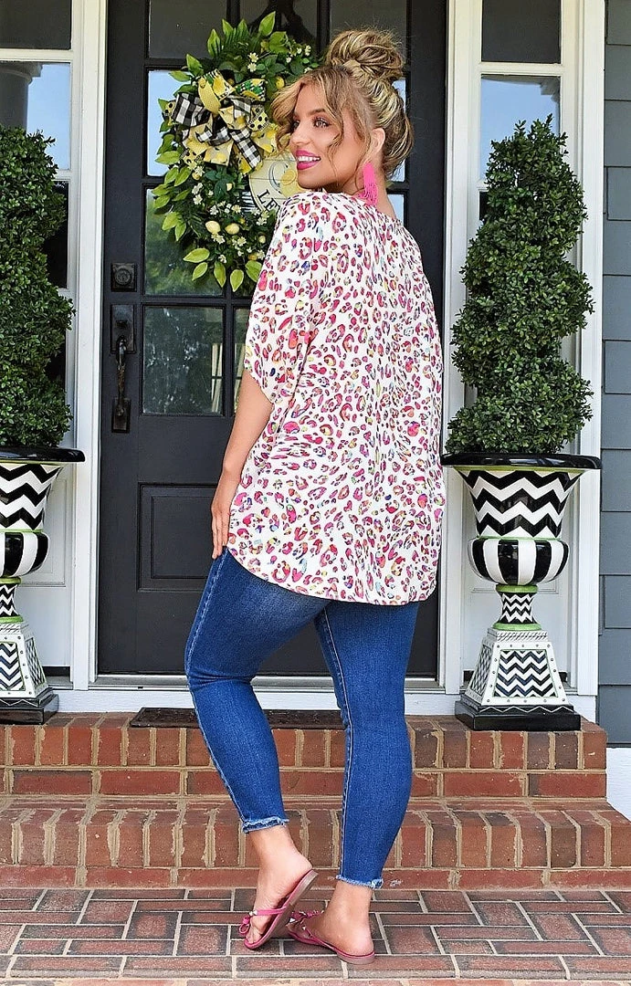 Spin USA - 5039 - 5722 The Sweetest Reason Oversized Leopard Top