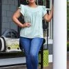 Andree - T10052-PP - 5722 TOPS Genuine Heart Print Top - Mint