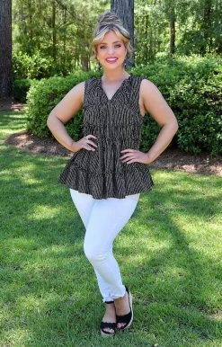 Heimish - WT1091F - 51422 TOPS Such A Standout Print Top - Black