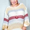 Southern Grace - 5035-BGE - 103020 Can't Stop Now Striped Sweater