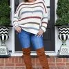 Staccato - 53020PP - 11222 I'll Be Yours Striped Sweater - Ivory/Multi