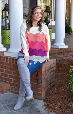 Andree - 15923-4 - 11422 Crush On You Oversized Colorblock Sweater